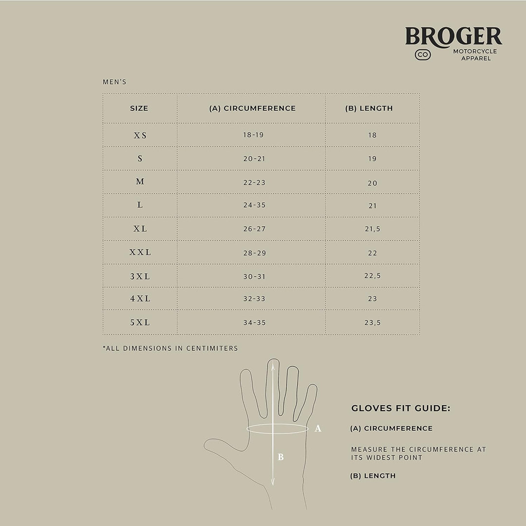 BROGER Florida Leder Motorradhandschuhe für Männer Dyneema Fibre Knöchelschützer Perforation Touchsc