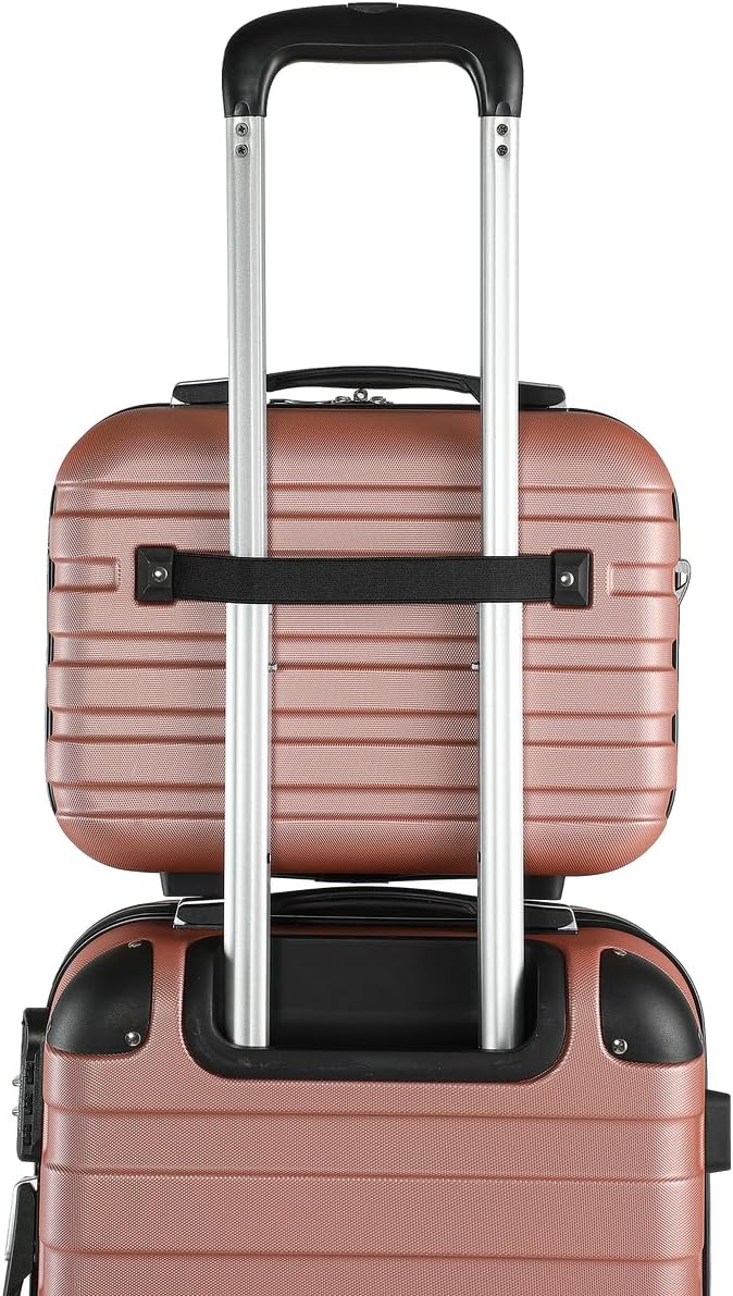 MONZANA® Kofferset Essential Hartschalen Koffer M-L-XL Gel-Griffe 4 Rollen Kantenschutz Beautycase S