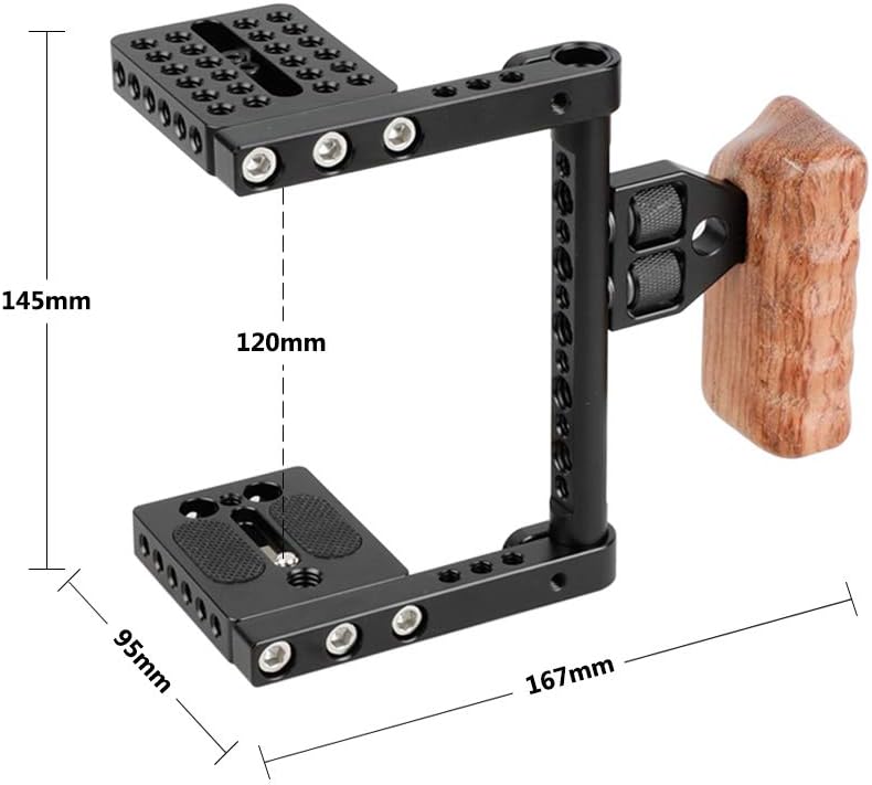 CAMVATE DSLR - Kamera Mit Bild Stabilisator Plattform Käfig Mit Holzgriff Kompatibel für Nikon, Sony
