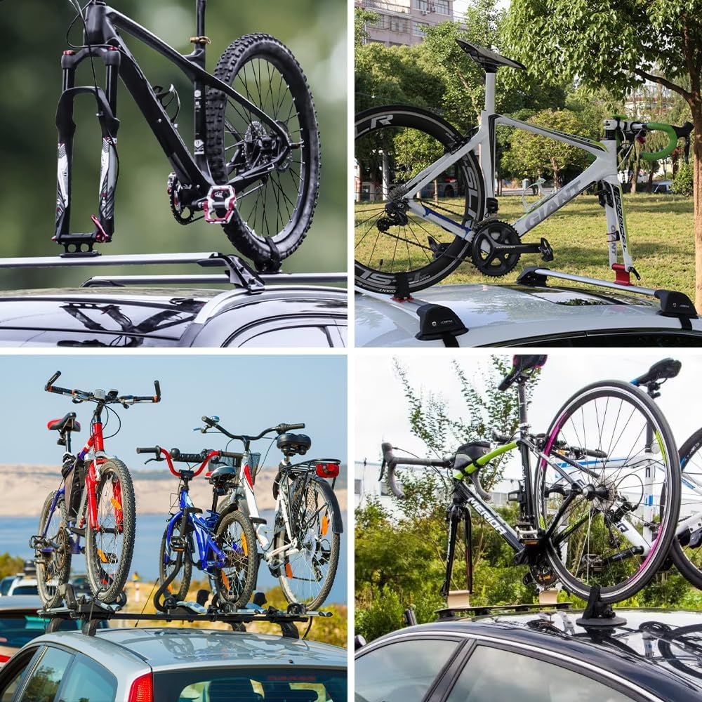 2 Stück Fahrrad Gabelhalterung, Auto Fahrrad Dachträger Gabelhalterung, Fahrradhalterung Auto aus Al