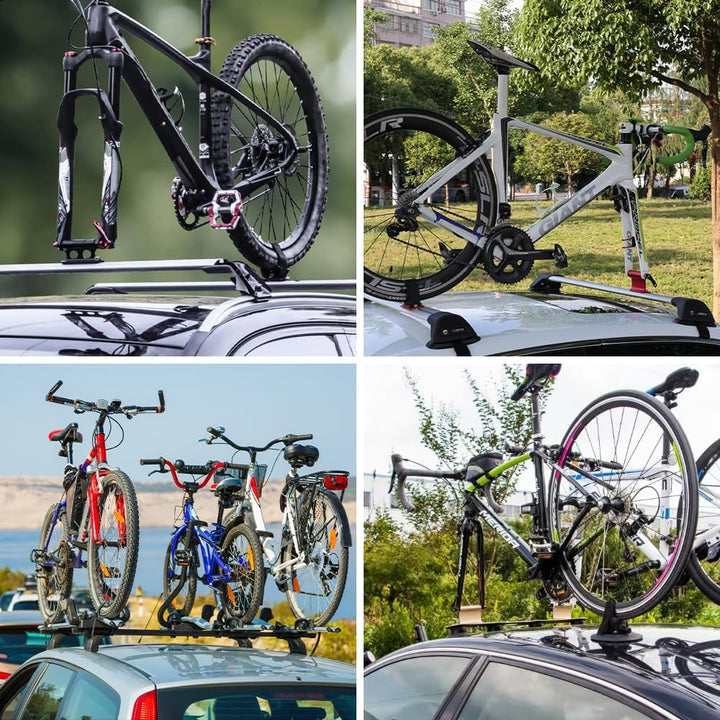 2 Stück Fahrrad Gabelhalterung, Auto Fahrrad Dachträger Gabelhalterung, Fahrradhalterung Auto aus Al
