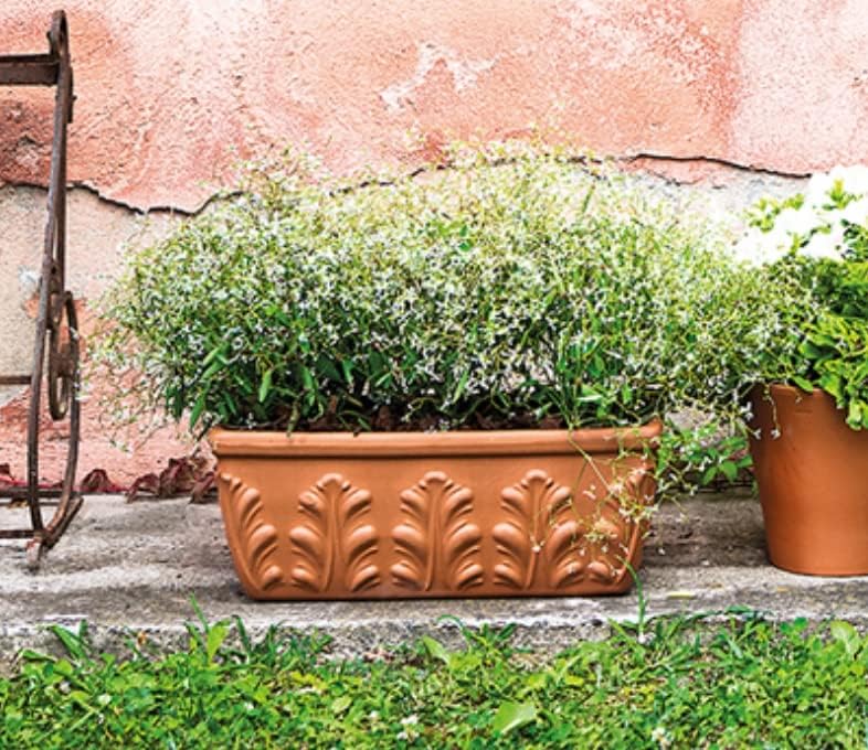 NEU !! Orig. Italienischer Blumenkasten 52 cm aus Terracotta Balkonkasten Pflanzkasten Blumentopf Pf