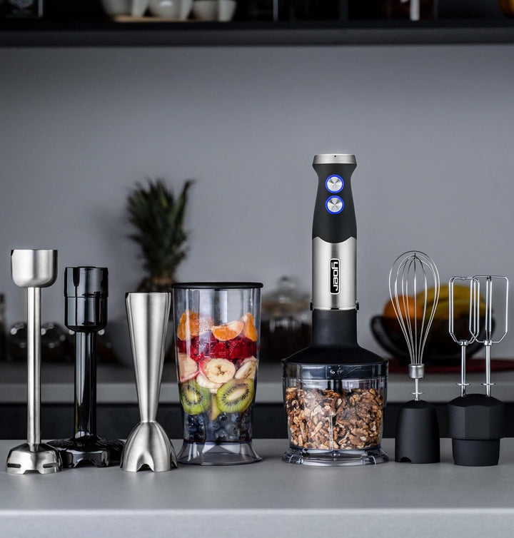 Yoer Six-Edge HB01S, Handmixer, 1500W, Multifunktional, Titanmesser, Turbo-Modus, ECO, 25 Einstellun