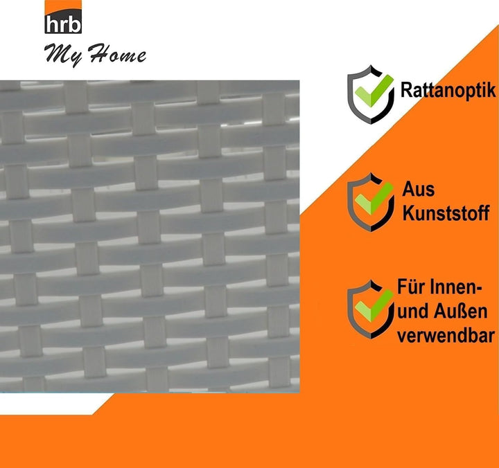 HRB Wäschekorb Plastik Rattan Optik, 40 L Wäsche Box Volumen, Wäschesammler mit 58,5 x 39 x 26 cm Au