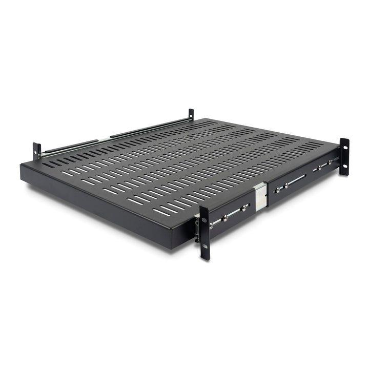 StarTech.com 2 HE Schiebefachboden für Server Rack Montage - Einstellbare Einbautiefe von 51 bis 74