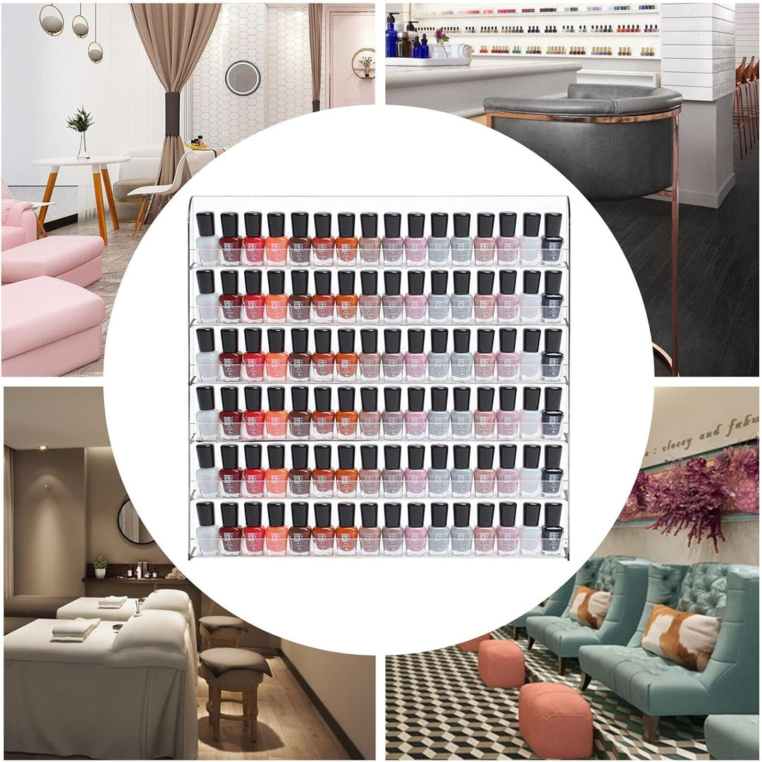 Nagellack Regal 6 Ablagen 96 Flasche Nagellack Organizer Wand für Nagellack Parfüm Lipstick Ätherisc