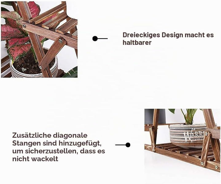 unho Blumenregal Blumentreppe 6 Ebenen Pflanzentreppe für Indoor Balkon Wohzimmer Outdoor Garten Dek