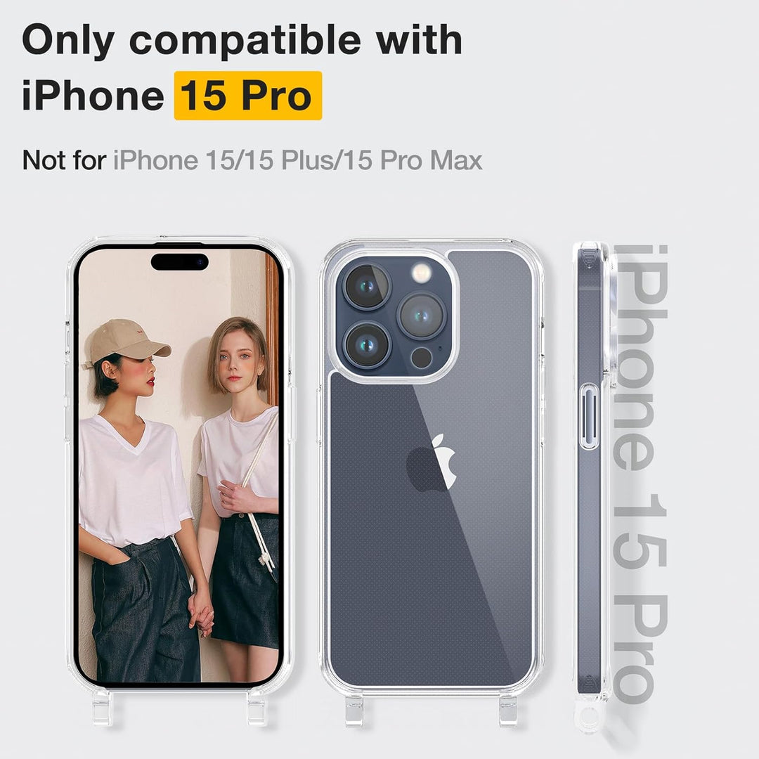 GOODVISH Handykette für iPhone 15 Pro Hülle mit Band | Kameraschutz und Bildschirmschutz | | Necklac