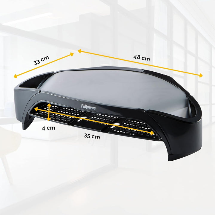 Fellowes Monitorständer Smart Suites Plus, höhenverstellbar, für Monitore bis 21 Zoll, platzsparende
