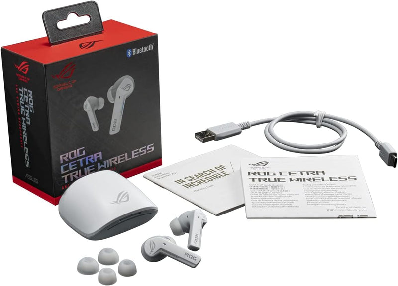 ASUS ROG Cetra True Wireless Moonlight White In-Ear Gaming Kopfhörer (aktive Geräuschunterdrückung (