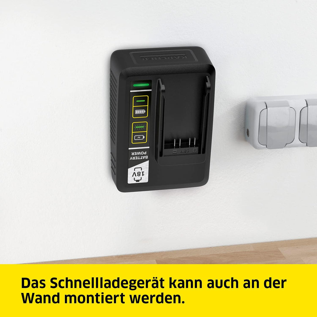 Kärcher 18 V Starter Kit 18/25, 18 V/2,5 Ah Akku mit Schnellladegerät, Lithium-Ionen-Akku, Ladezeit: