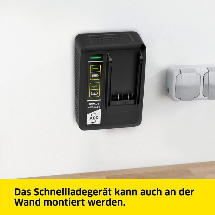 Kärcher 18 V Starter Kit 18/25, 18 V/2,5 Ah Akku mit Schnellladegerät, Lithium-Ionen-Akku, Ladezeit: