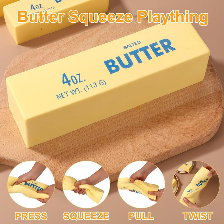 Lyreh Grosses Butter Quetschspielzeug, Butterstick aus PU-Material Langsam Aufsteigendes Quetsch-Leb