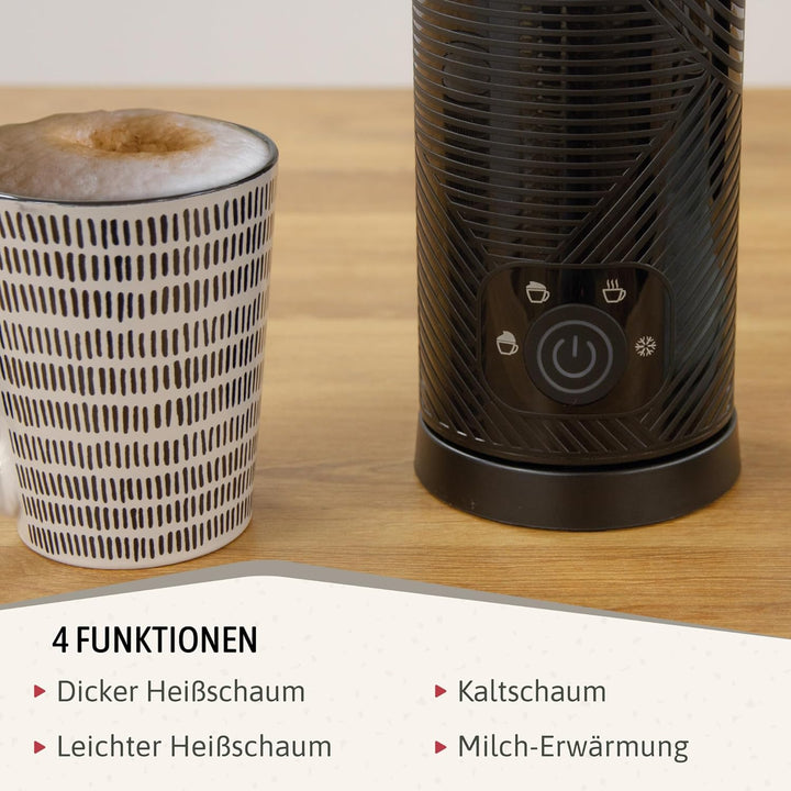 briebe Elegance Milchaufschäumer 4-in-1 Elektrische, Heiss/Kalt Aufschäumdüse 130ml für Kaffee Latte