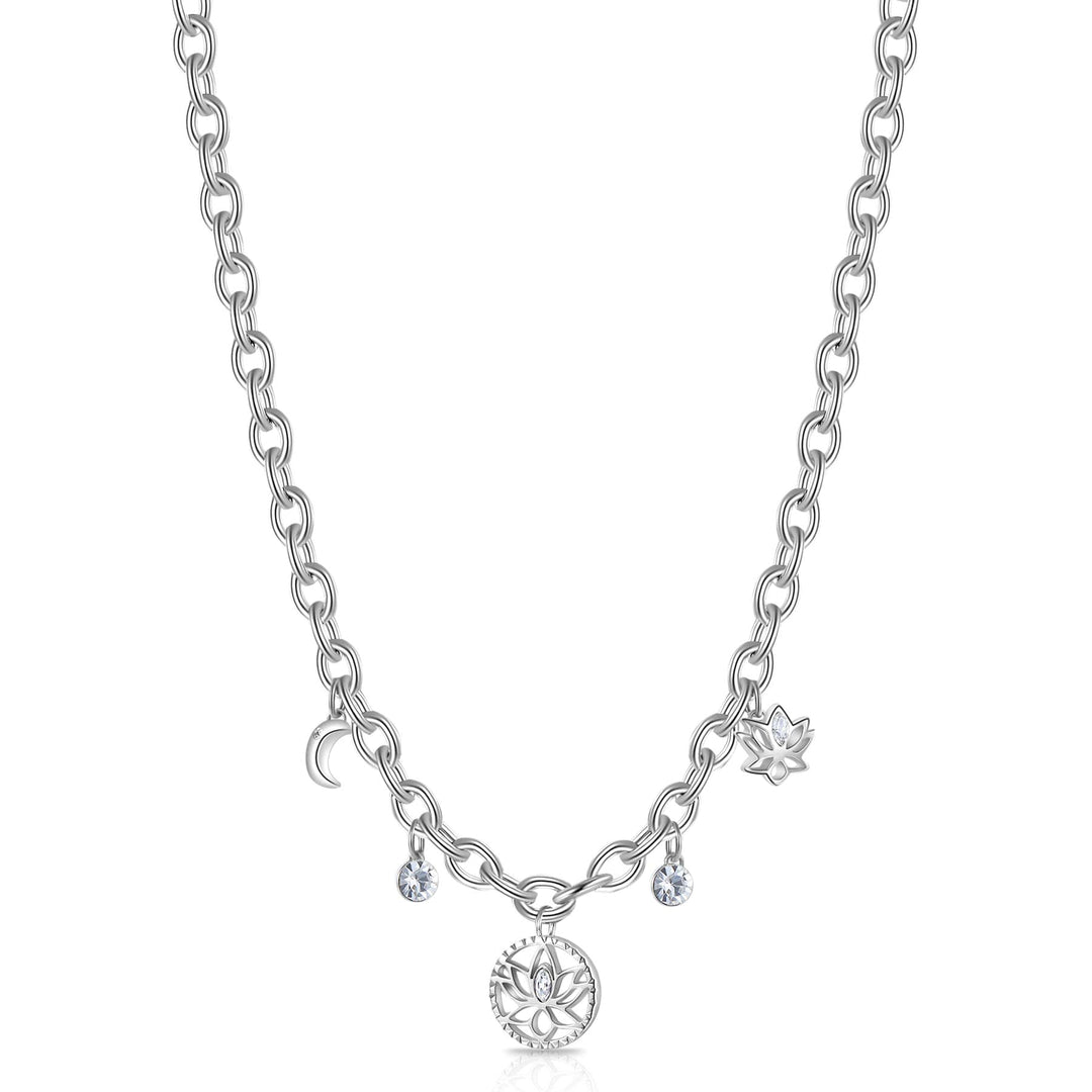Brosway Damen-Halskette mit Mondsymbol | Kollektion Chakra – BHKN071, 450mm, Edelstahl, Nicht zutref