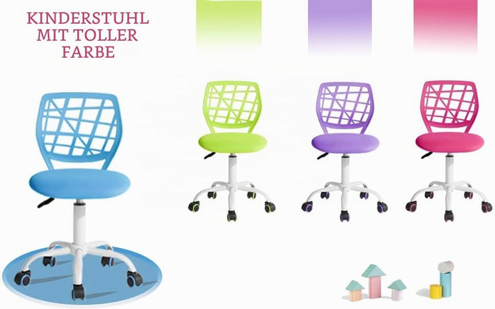 FurnitureR Home Office Stuhl, ergonomischer höhenverstellbarer Drehstuhl mit Rollen, moderner Comput