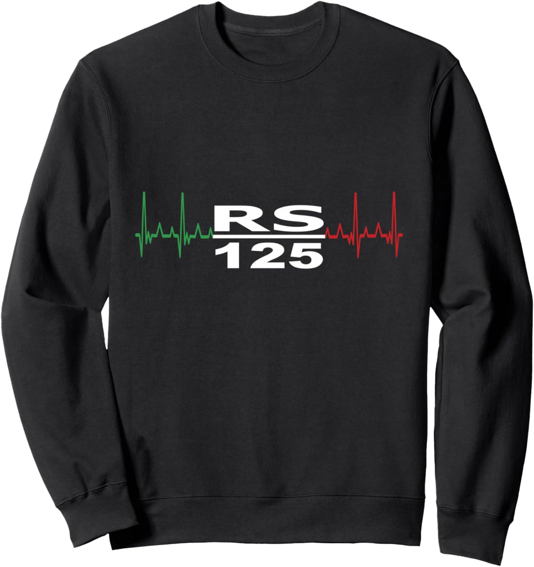 Aprilia RS 125 Motorrad Racing Italien Fahne Herzschlag Sweatshirt