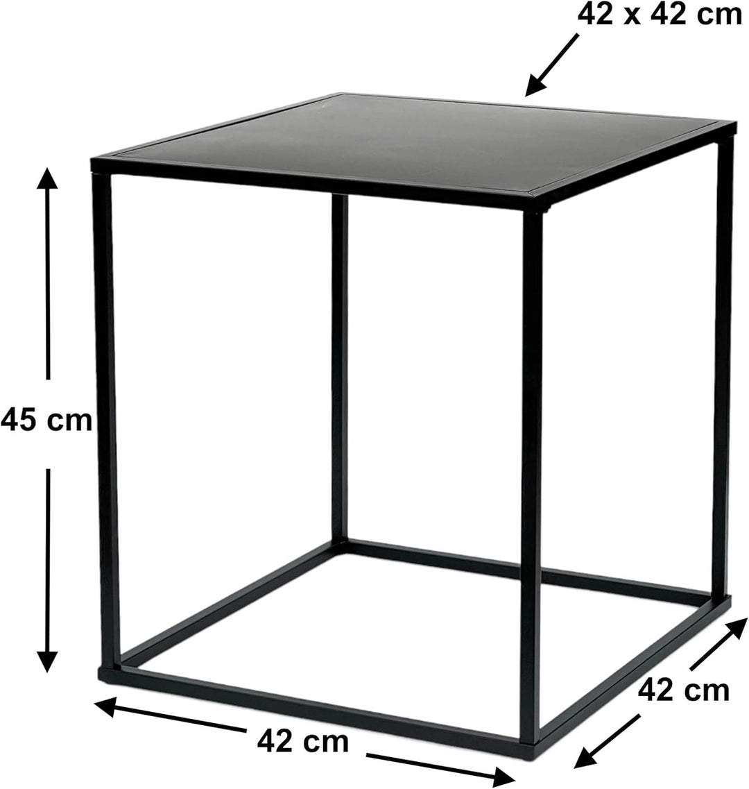 DanDiBo Couchtisch Schwarz Metall S Beistelltisch Wohnzimmer 96252 Tisch Beistelltisch 42 cm Sofatis