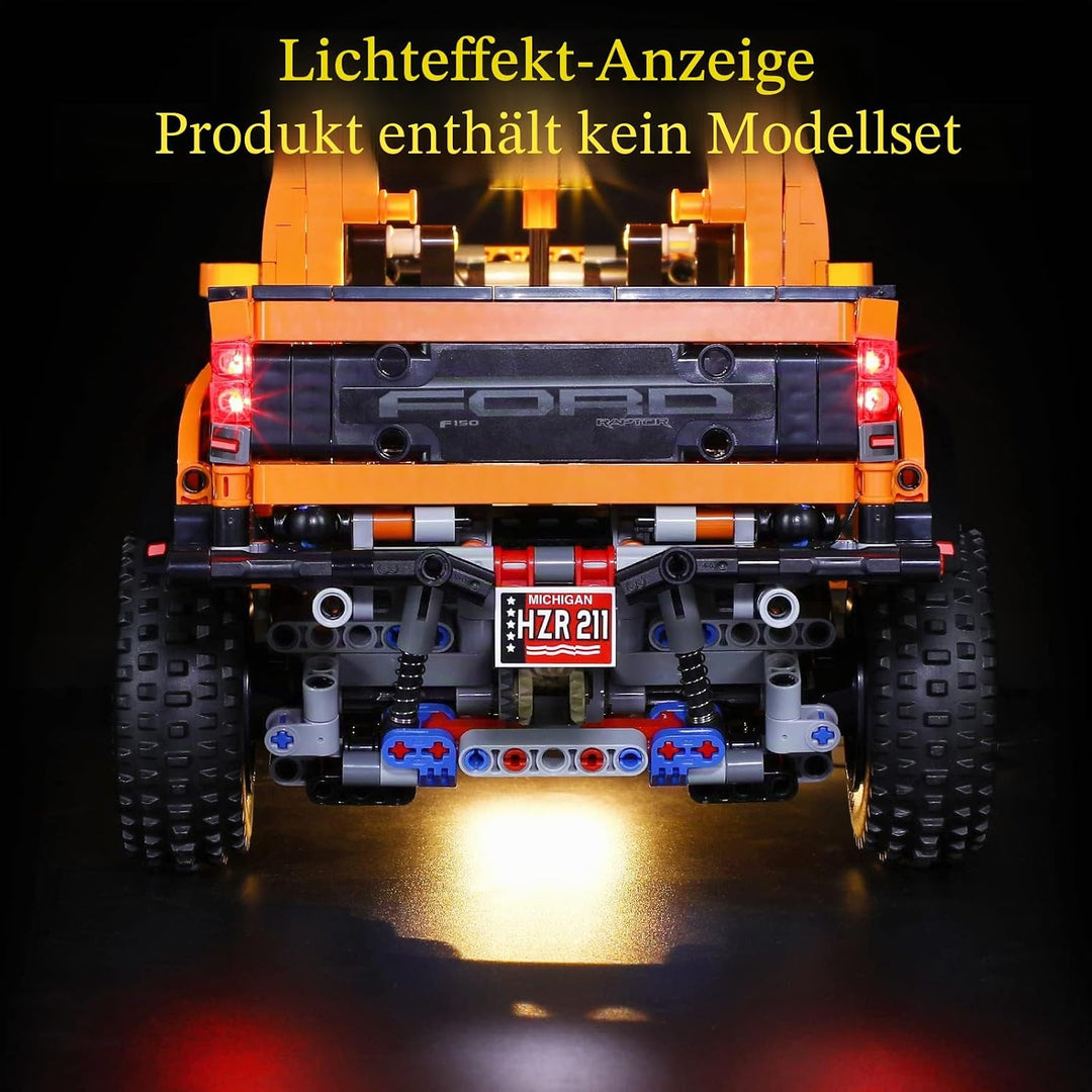 GEAMENT LED Licht-Set Kompatibel mit Lego Ford F-150 Raptor Pick-Up Truck - Beleuchtungsset für Tech