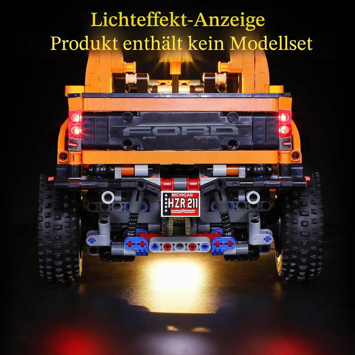 GEAMENT LED Licht-Set Kompatibel mit Lego Ford F-150 Raptor Pick-Up Truck - Beleuchtungsset für Tech