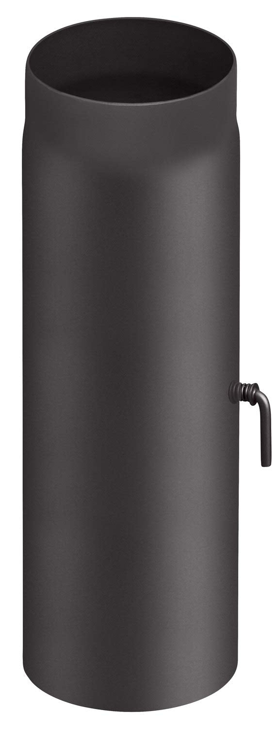Rauchrohr Ø150mm Rohrelement 500mm mit Drosselklappe schwarz metallic Ofenrohr Kaminrohr Rauchrohr 5