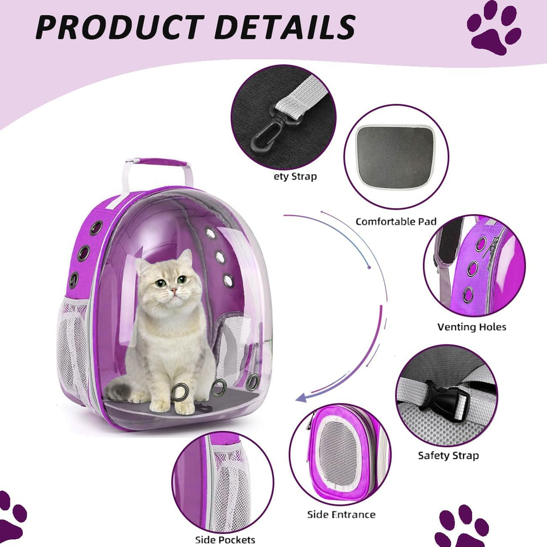Erweiterbar Katzenrucksack Hunderucksack, Vorderrucksack für Katzen und Kleine Hunde, mit transparen