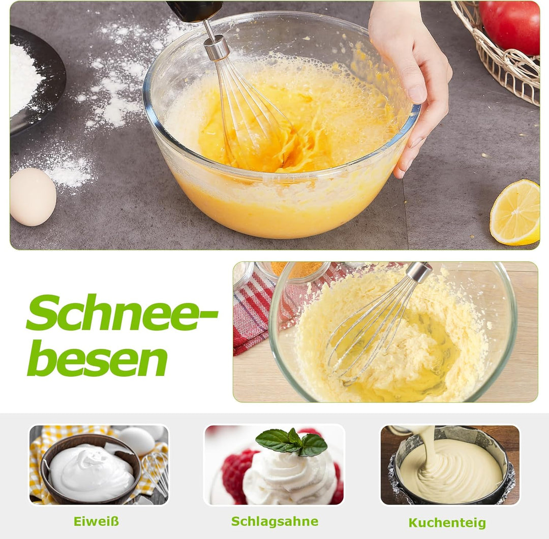 Bonsenkitchen Pürierstab, 4-en-1 Stabmixer Elektrischer, 1000W Stufenlos Geschwindigkeiten Püriersta