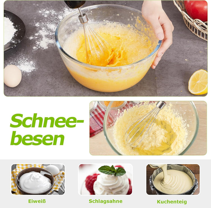 Bonsenkitchen Pürierstab, 4-en-1 Stabmixer Elektrischer, 1000W Stufenlos Geschwindigkeiten Püriersta