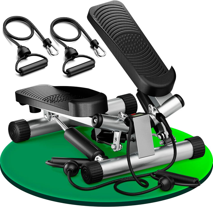 Ultrasport Swing Stepper inklusive Trainingsbändern / Hometrainer Stepper mit verstellbarem Widersta