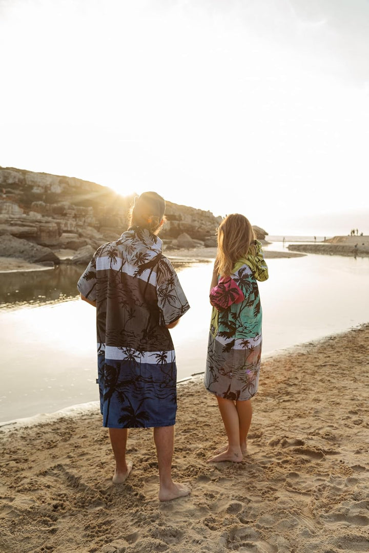 ATLANTIC SHORE | Surf Poncho | Badeponcho mit Kapuze aus 100% Baumwolle | Unisex | Special Editions