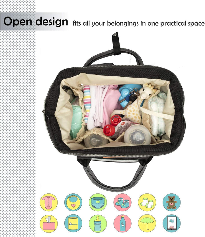 Baby Wickelrucksack, Babytasche für Reise, Wickeltasche Grosse Kapazität, Multifach Reise Rucksack W