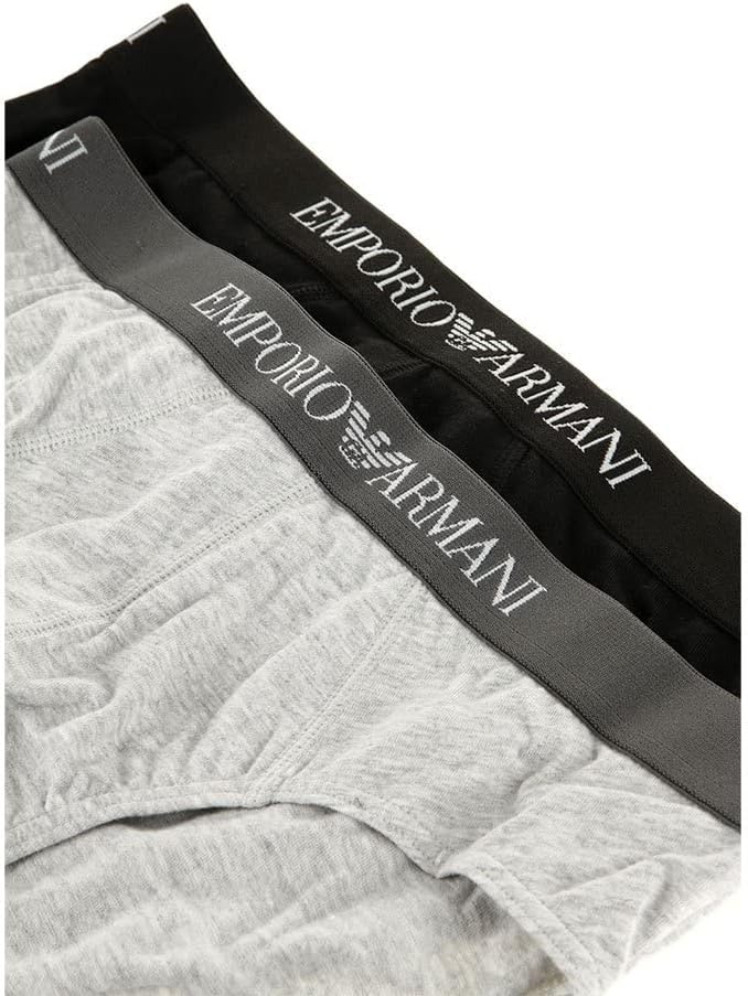 Emporio Armani Herren 2-pack Brief Pure Cotton Slip, Weiss, L EU