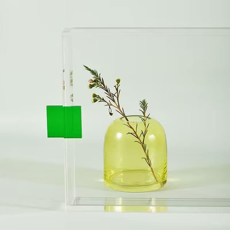 zalati Lebensmitteltablett aus transparentem Kunststoff, Acryl, mit Griff, Farben zum Servieren von