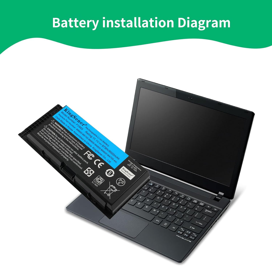 KingSener FV993 Laptop Akku Batterie für Dell Precision M6600 M6700 M6800 M4800 M4600 M4700 FJJ4W PG