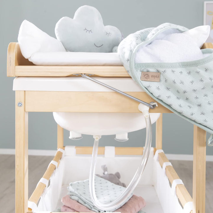 roba Bade Wickel Kombi Baby Pool - Wickeltisch klappbar mit integrierter Badewanne - Mobile Kombinat