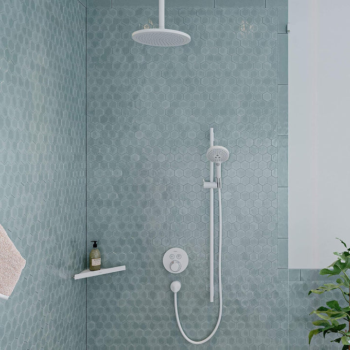hansgrohe Raindance Select S - wassersparender Duschkopf 5,7 l/min (EcoSmart+), Handbrause mit 3 Str