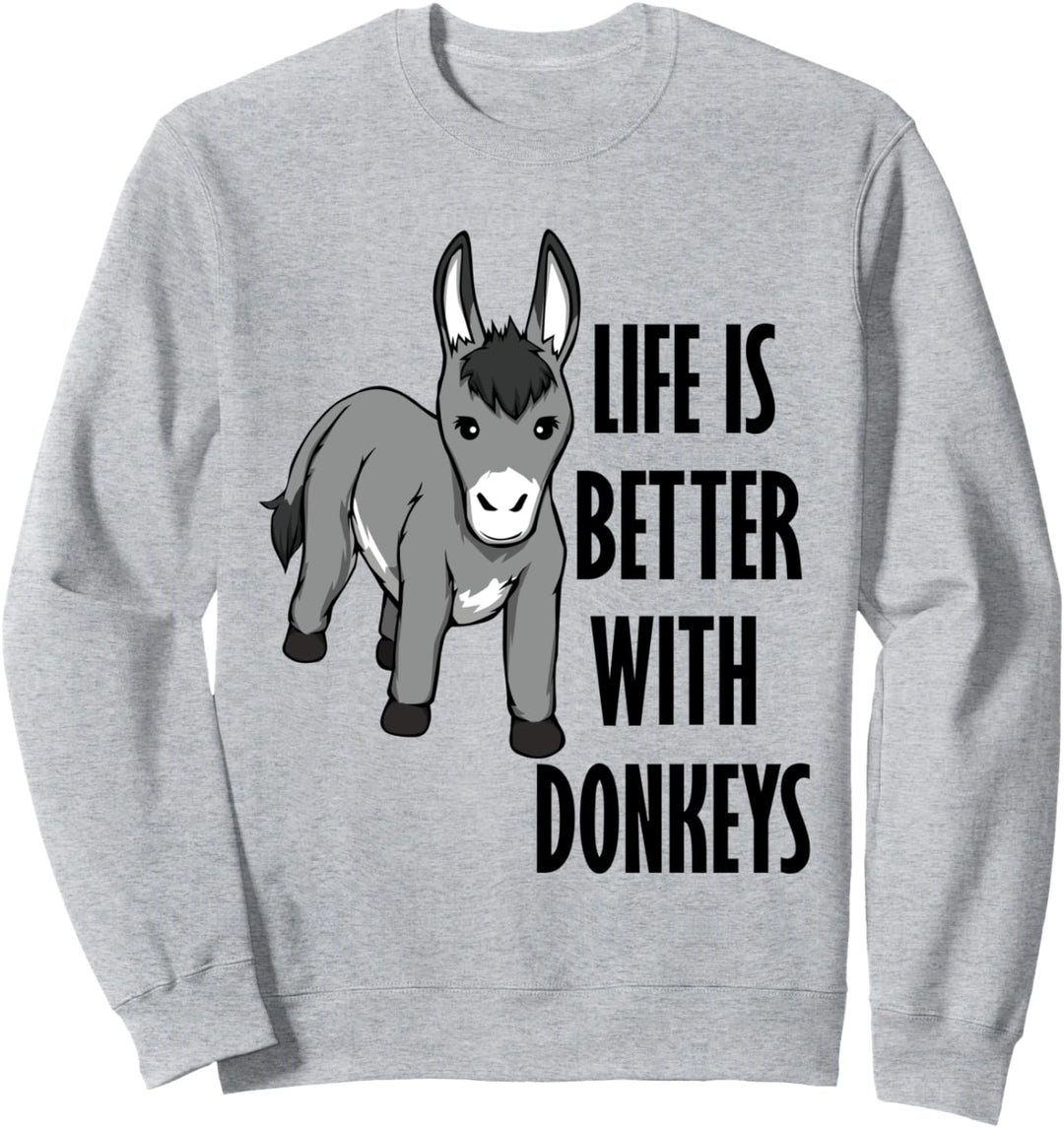 Ironisches Leben mit Baby Esel Maultier Sweatshirt