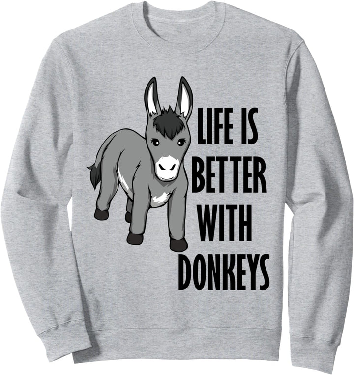 Ironisches Leben mit Baby Esel Maultier Sweatshirt
