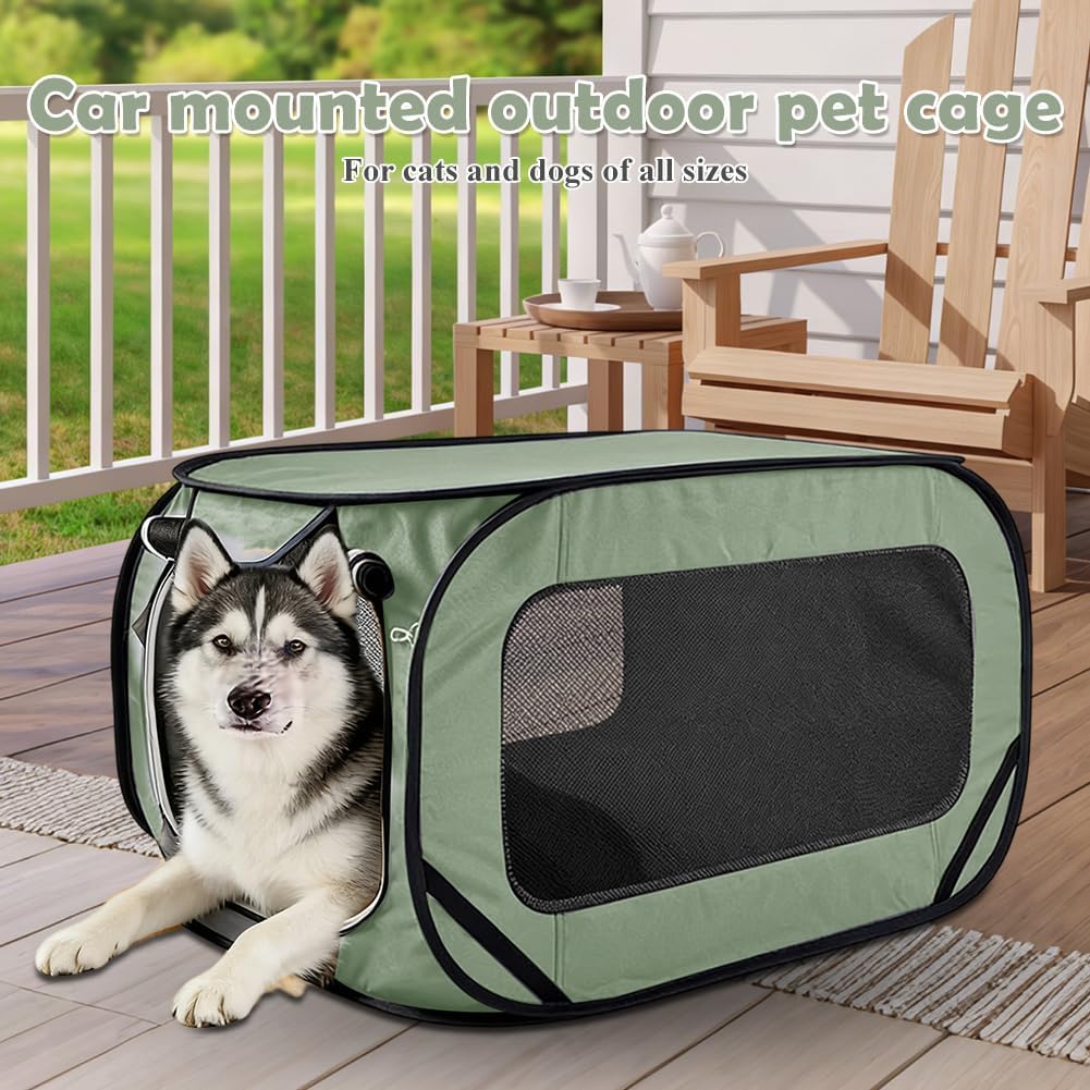 Faltbare Hundebox Auto, Transportbox Hund & Katze bis 29.5 kg (94x53x53 cm), Robuste Hundetransportb