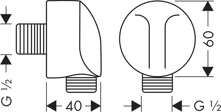 hansgrohe Fixfit E Schlauchanschluss, ohne Rückflussverhinderer, Anschlusswinkel aus Metall, Chrom,