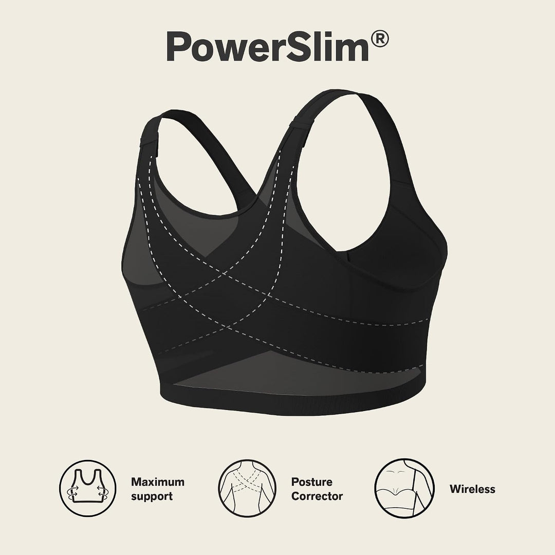 Leonisa Damen Haltungskorrektur BH, Sport BH mit Rücken Geradehalter Funktion 70C Schwarz, 70C Schwa