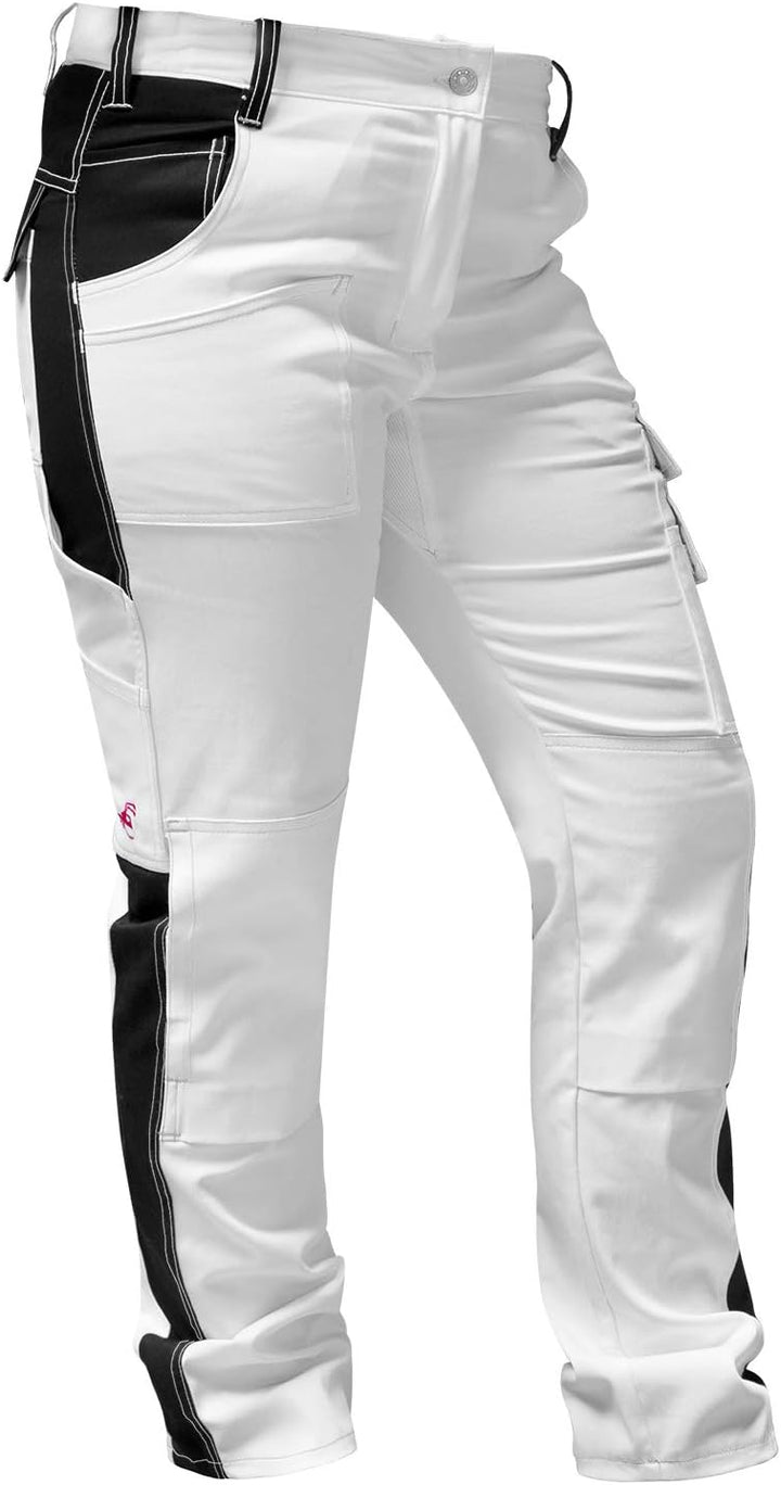 strongAnt Damen Arbeitshose komplett Stretch für Frauen Bundhose mit Kniepolstertaschen Schwarz Grau