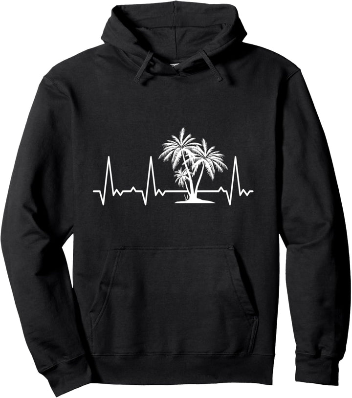 Herzschlag Palmen Pullover Hoodie