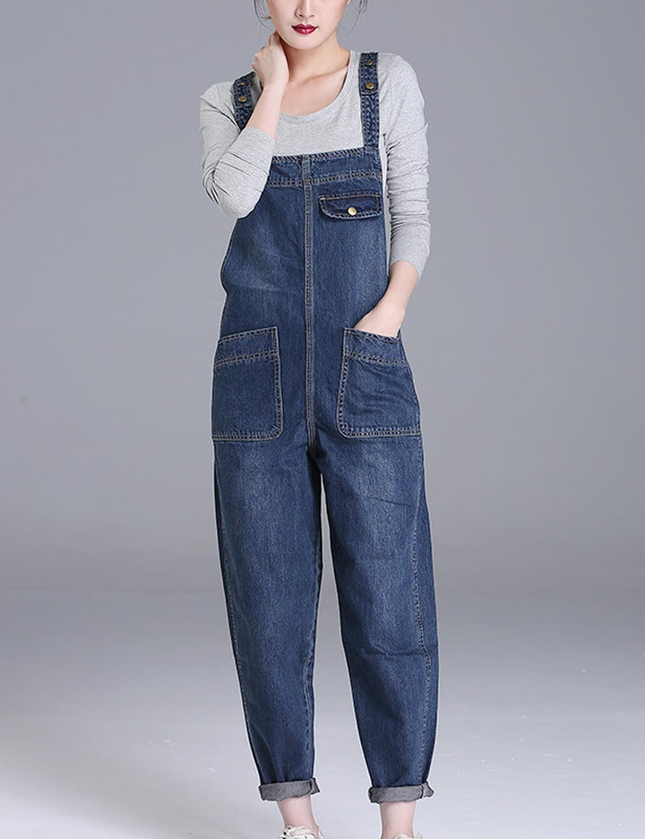 Damen Casual Loose Denim Latzhose Bib Verstellbare Jean Overalls Romper Jumpsuit Harem Hosen, S Dunk