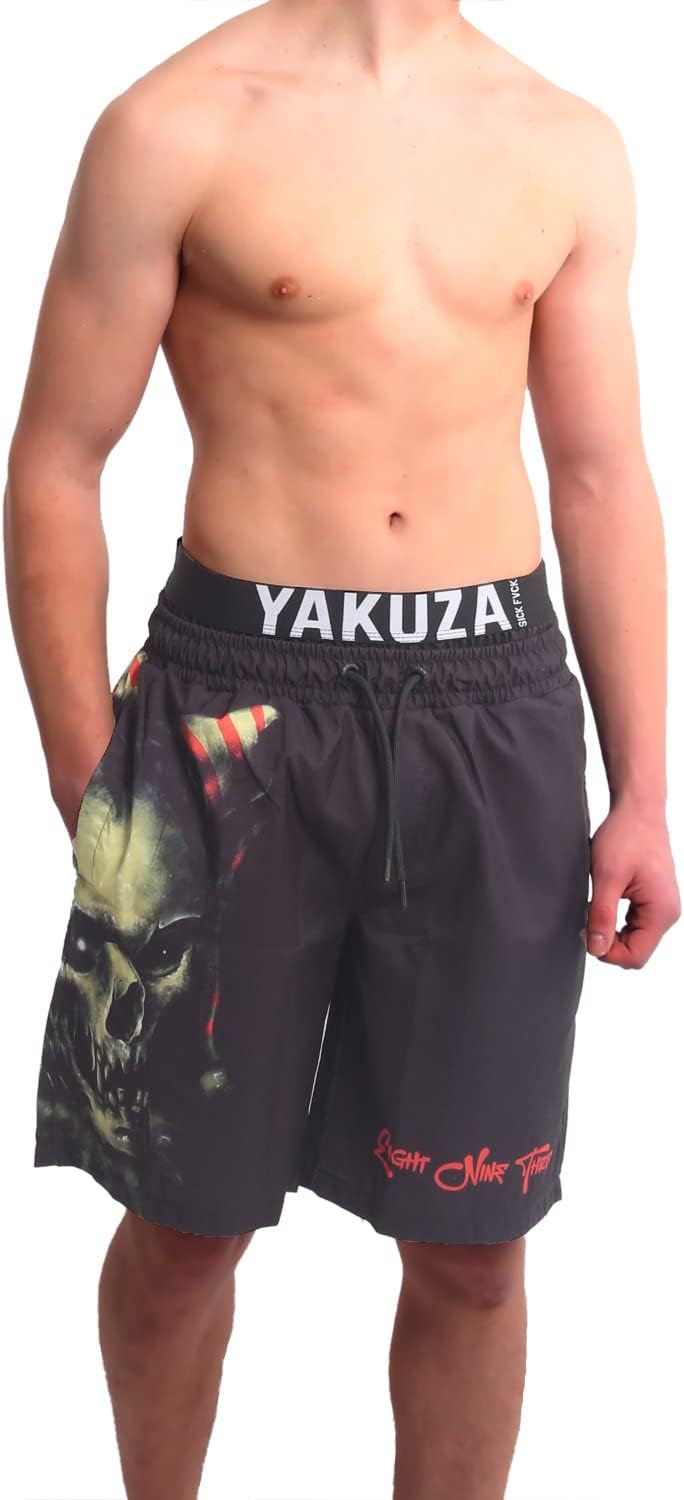 Yakuza Herren Dead Clown Badeshorts Schwarz XXL, Schwarz XXL