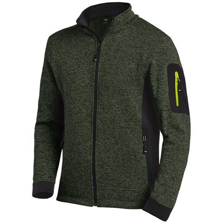 FHB CHRISTOPH Strick-Fleece-Jacke Herren atmungsaktiv S oliv/schwarz, S oliv/schwarz