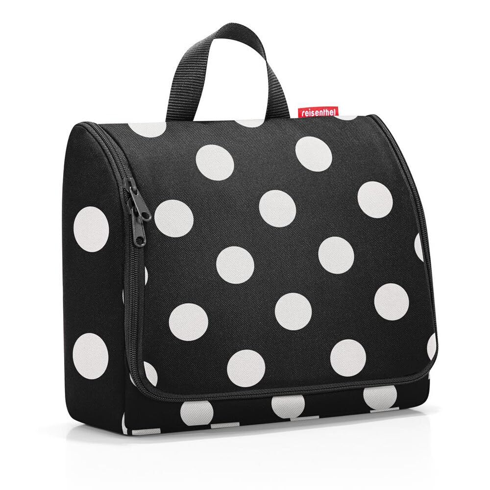 reisenthel toiletbag XL dots White - praktischer Kulturbeutel mit Haken, wasserabweisendes Material,