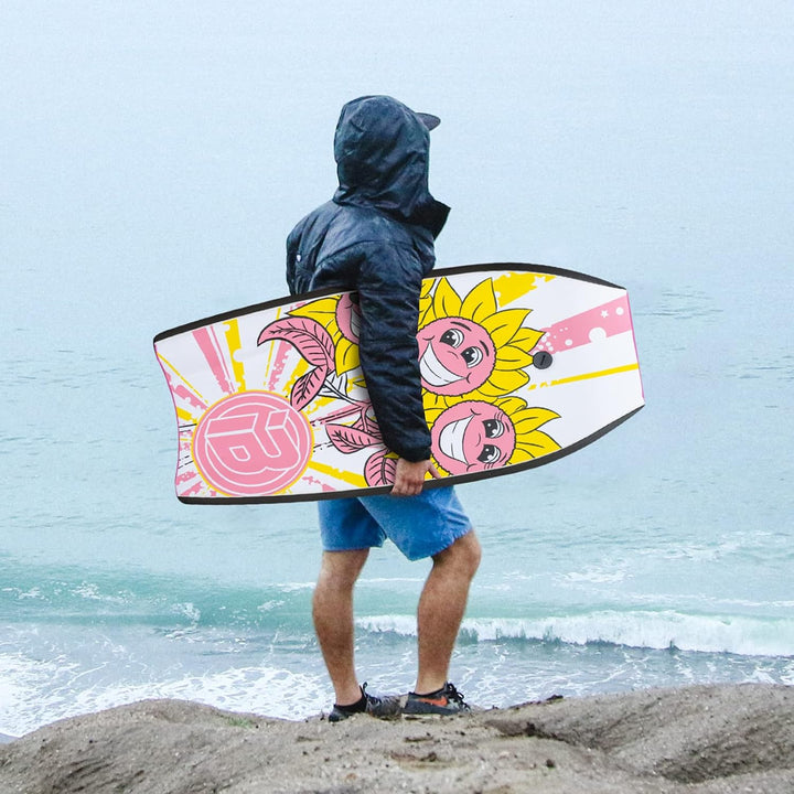 Body Board, 83 cm leichtes Bodyboard mit EPS-Abdeckung, Premium-Leine und Handschlaufe zum Surfen ro
