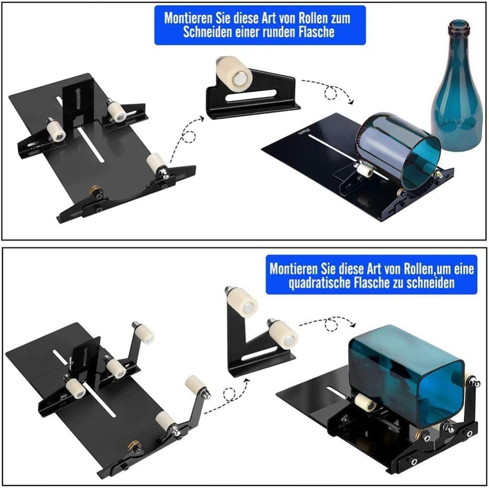 Glasflaschenschneider, Glasschneider für Flaschen, Glasflaschenschneider-Schneidwerkzeug-Kit Quadrat