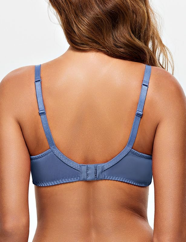 Wingslove Damen BH aus floraler Spitze Lace BH Bügel BH Ungepolstert Soft Cup Vollschalen 70B Mondsc